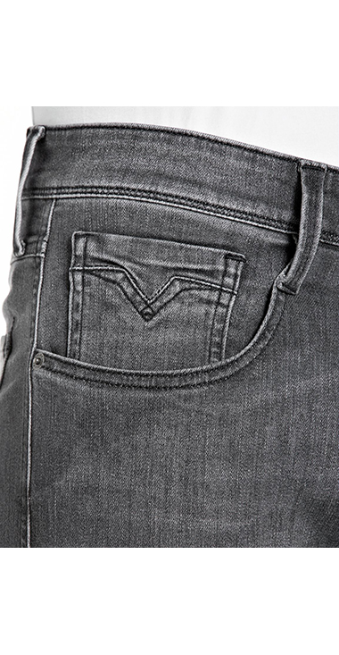 スリムフィットANBASS ブラックパワーストレッチデニム 詳細画像